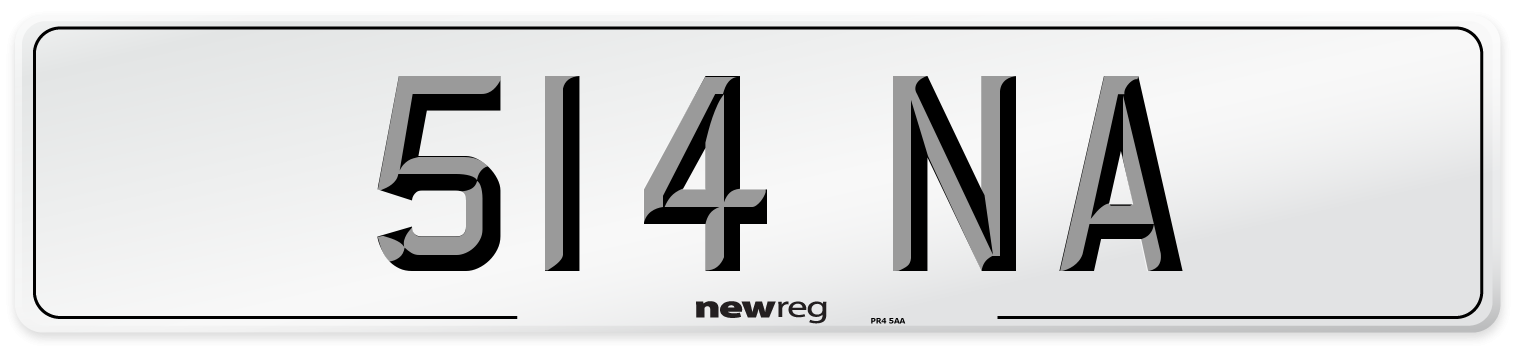 514 NA Number Plate from New Reg